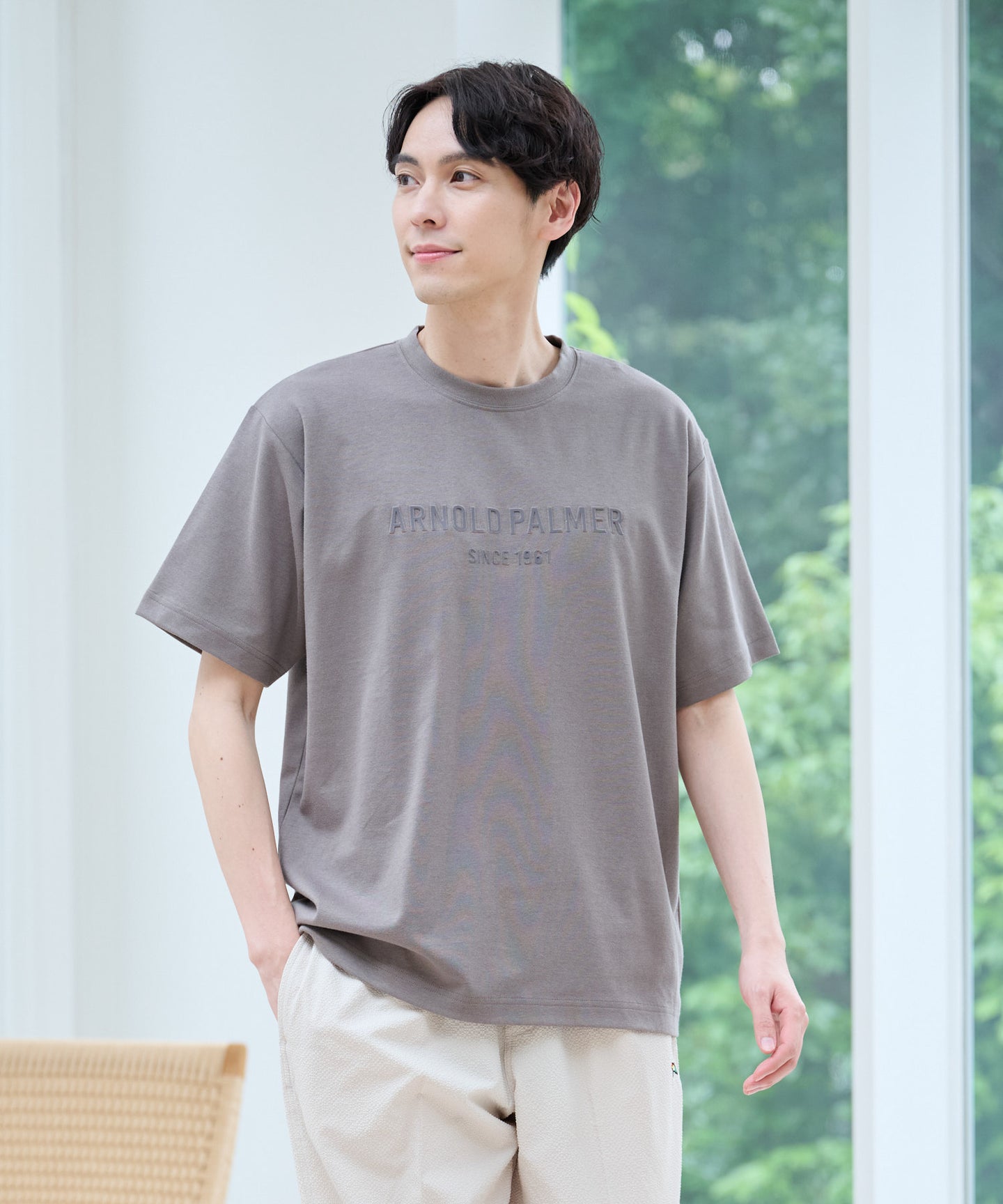 Arnold Palmer 【TIME SALE】【汗染み防止】シェア エンボスプリントTシャツ